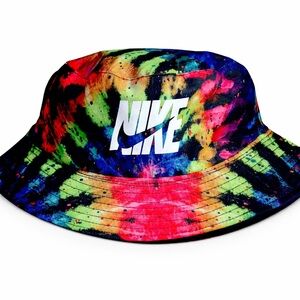 Nike Multicolor Tie-Dye Bucket Hat with White Logo